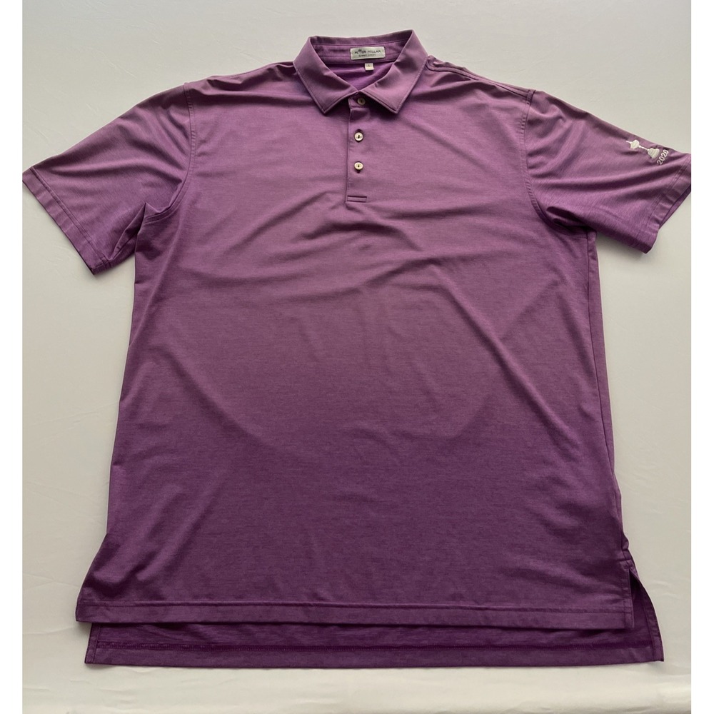 Peter Millar Summer Comfort Purple Performance Polo Mens Large MF20EK01S
